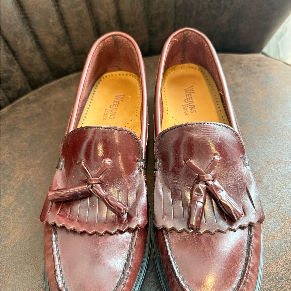 Women's Burgundy Leather Loafers